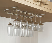 Ddfly, griglia porta calici da vino in acciaio INOX, portabicchieri da posizionare sotto ad armadi, per bicchieri da vino di vetro, da appendere, 1 confezione 27cm/10inch