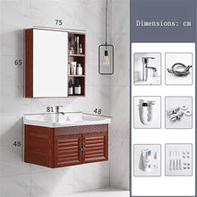 GFBVC Mobile Lavabo Combinazione del gabinetto del gabinetto del gabinetto del Bagno di Alluminio dello Spazio del Mobile dello Specchio Semplice Facile da Pulire (Color : Red, Size : 48x81x48cm)