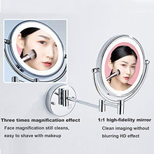 Specchio Trucco con Luce LED e Ingrandimento 1x / 10X, Specchio cosmetico da Parete 360° Girevole e Estensibile 7.8" Specchio da Barba, Luce Regolabile, USB Ricaricabile1