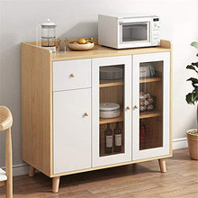 LULUVicky in Piedi Bagagli Petto Governo di immagazzinaggio Kitchen Buffet Soggiorno Credenza Accent Table Cassetto Bassa Credenza (Color : Wood, Size : 90x40x93.5cm)