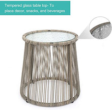 Set Di Mobili Da 3 Pezzi Patio Portico, Interni All'aperto All-Meteo Conversazione Di Vimini Bistrot Bistro Set, Set Di Mobili Da Giardino, Set Di Conversazione in Patio Clearance, Cuscini Inclusi