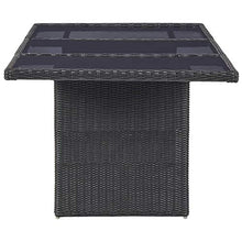 Qnotici Tavolo da Pranzo da Giardino Tavolo da Campeggio Tavolo da Buffet Tavolo da Festa tavolino da Giardino 200x100x74 cm Vetro e polyrattan Nero