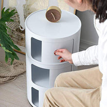 UWY Comodino con 3 cassetti - Comodino per mobili da comodino, comodino per casa, accessori per camera da letto, ufficio, dormitorio universitario, struttura in acciaio, bianco