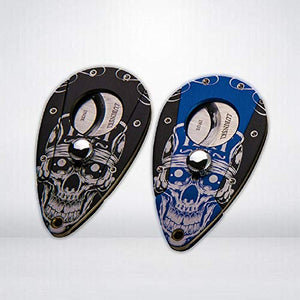 Tagliasigari - Sigari Cutter Tagliasigari Acciaio Inossidabile Inciso Taglio Doppio Lama Sigaro Ghigliottina, Pocket Sigaro Strumento Adatto alla Maggior Dimensione di Sigari, Confezione Regalo,Blu