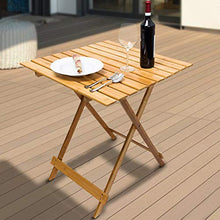 Mediawave Store - Tavolo Pieghevole 80 x 60 cm in Legno Richiudibile da Giardino, Tavolino Pieghevole d'Appoggio, Legno, Salvaspazio, Ideale per Balcone, Terrazzo, Tavolino PIC nic (Naturale)