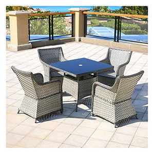 HLZY Tavolo in Vimini in Rattan mobili in Patio e Set Sedia, Arredamento per Esterni Rattan Garden Mobili Set Patio Rattan Tavolo da Pranzo Set di Wicker Weave Tavolino da caffè Patio