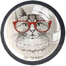 Animale Kitten Cat con opere d'arte imprecise di parole retrò Pomelli per Porta Set di 4 Pomelli per Mobili Manopole per Cassetti Cucina Armadio Vetro