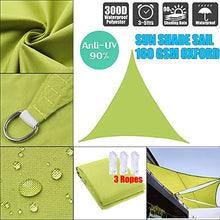 CH-GTJ Vela Ombreggiante, Vela Parasole Triangolare Tenda A Vela Impermeabile Protezione Antivento con Protezione UV 98% per Giardino Terrazza Campeggio Patio Party,Yellow Green,3x3x3m