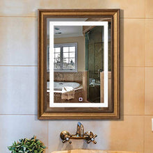 PIGE Specchio cosmetico, Specchio da Bagno a LED da 800 × 600mm, Specchio per Il Trucco Specchio per rasatura, Funzione Touch-Anti-Fog