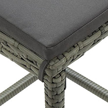 vidaXL Set Bar da Giardino 3 pz con Cuscini in Polyrattan Grigio