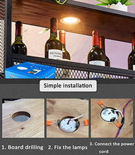 Industriale 2 livelli legno mensola del vino Rack calici di vetro di scaffalature metalliche telaio in ferro decorazione del soffitto Mensola con luce calda for i vini Bicchieri Tazze Home Decor Nero