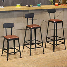 YS Sedia Sgabello da Bar Sedile Bar, Schienale in Legno Alto in Ferro Art Pu Sala da Pranzo Creativo per Pub Cucina per il Tempo Libero Nordic Semplice Moderno,75 cm,75 cm