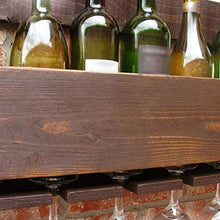 LLT Wine Rack, Della Novità Della Decorazione Della Parete Rack, Wine Rack Vetro Mensola Montato Porta Legno per il Vino Europeo Vetro Vino Retro Hanging Shelf 70 × 33 × 12Cm