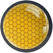 Modello geometrico astratto esagono giallo Pomelli per Porta Set di 4 Pomelli per Mobili Manopole per Cassetti Cucina Armadio Vetro
