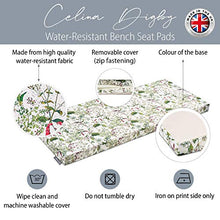 Celina Digby® - Cuscino impermeabile a 2 posti, con imbottitura in schiuma morbida (114 x 47 x 6 cm), motivo: prato gallese floreale