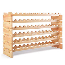 COSTWAY Portabottiglie per Vino in Legno Scaffale per 72 Bottiglie di Vino, 119 x 29 x 71,5 cm