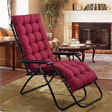 eewopjkj Cuscino per Lettino Prendisole Supporto per Schienale Alto Addensare Cuscino per Sedia Relax Extra-Large Cuscino reclinabile Cuscini per Sedia a Dondolo Cuscini da Giardino-Rosso Vino 48x15