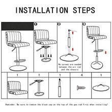 LUSTAR Stazione Sgabello di Sollevamento Girevole A 360 °, Set di Sgabelli Regolabili A Barre di 2, Sedie A Barre in Pelle PU con Schienale Brown-High Stool