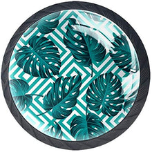 Foglie Di Palma A Forma Geometrica Pomelli per Porta Set di 4 Pomelli per Mobili Manopole per Cassetti Cucina Armadio Vetro