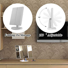 KSIBNW Specchio da a Tre Ante con Luci 22 LED Touch Screen Dimmerabile ad Alta Definizione 180 °Regolabile Cosmetico Illuminato Toeletta Specchio da Appoggio Ingrandimento 1X / 2X / 3X /10X