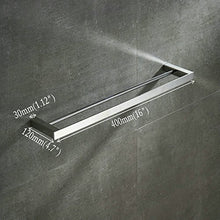 Beelee - Doppia barra portasciugamani da parete, 40 cm, cromata lucida, acciaio inox, BA8502C-40