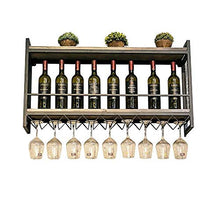 JHGJBJ Metallo Parete Vino Rack, Stile Industriale Ferro saldato Doppio Strato a Parete Titolare Calice, banco di Mostra di Vino con trogolo Vetro di Vino (Size : 100cm)