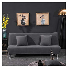 GUOCU Copridivano Senza Braccioli in Maglia, Fodera copridivano Elastico per Divano Letto,Grigio Scuro,1 Posti(120-155CM)