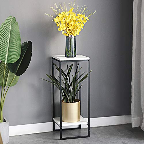 ZJMK Scaffali Porta Piante Portapiante da Interno in Metallo, Elegante tavolino con scrivania in Legno Bianco, Tavolino da Divano Stabile per Soggiorno, Facilità di Montaggio (Size : Small)