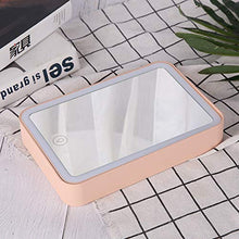 WM Specchio di Stoccaggio Portatile Pieghevole Specchio Il Trucco Leggero A Specchio con Specchio di Vanità Specchio Il Trucco A LED con Piccolo Specchio mirror-10.24 (Color : Pink)