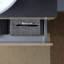 Kiamami Valentina MOBILE BAGNO SOSPESO CM80 CON TOP IN LEGNO ANTRACITE E LAVABO DA APPOGGIO | SOLE