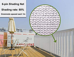 Rete ombreggiante Telo Ombra 6-Pin Bianco, 80% Resistente Ai Raggi UV Shading Tela Incatramata Netto per La Copertura delle Piante, Carports, Stagno (Dimensioni : 4x5M)