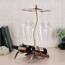 LDM Portabottiglie per Vino, portabottiglie in Ferro da appoggio in Metallo, 2 capacità per Bottiglie e 6 calici per mensola per Vino 25 * 25 * 48 cm