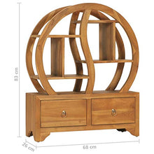 Tidyard Armadietto Armadio Design Retro con Mensola e Cassetti Yin Yang in Legno di Teak 68x26x83 cm/100x26x112 cm,Mobile Mobiletto Soggiorno Retro con Mensola e Cassetti in Legno