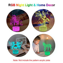 CooPark 3D Unicorn Lights Fairy Illusion Lampada 16 colori e telecomando Luce notturna a LED Ottica LED Tavolo da scrivania Comodino Comodino Regali Giocattoli Ragazze Ragazzo Bambini