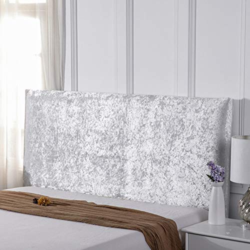 Copri Testata Letto Matrimoniale Bianco/Nero Elastica Copertura Per Testiera Per Letto, Copritestiera Letto, Antipolvere Protezione Copertura Cotone Addensare Antigraffio Cuscino,White-220X75CM