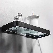 JKCKHA Northern Europe. Bella Strato Singolo Moderno Drill Nero Arrotondato Vetro + Alluminio Perforato Elettrico casa Bagno Hotel Bagno Rack/Shelf Multifunzione