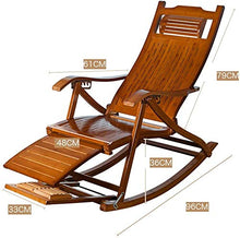 ZZX Sdraio Pieghevole Poltrone Salotto Sedia Giardino Sdraio Mare bambù Sedia a Dondolo Imbottita Cuscino Pieghevole Poltrona lettini Balcone Regolabile Sedia