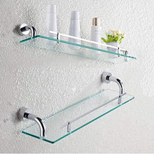 Mensola in Vetro Mensola Portaoggetti Bagno Mensola 1 Ripiano in Vetro Temperato Mensola Doccia Rettangolare Cromata in Rame Antiruggine a Parete