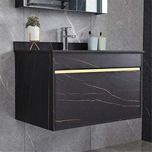 Set di Mobili da Bagno Mobile da Bagno Armadio per lavabo a Muro Cabinet Combinato Specchio Specchio Vanity Cabinet Set con Specchio (Color : Black, Size : 50x60x48cm)