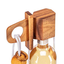 Zederello Puzzle bottiglia in legno pregiato, sicuro, scrigno, gioco di logica, cassaforte, confezione regalo per bottiglie di vino, enigma, rompicapo portabottiglia, complicato