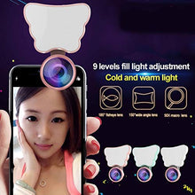 AFANG 3 in 1 Telefono Mobile Lente, Bellezza Fill Light Professionale Selfie Ripresa Mobile Lente Esterna Telefono, Selfie Ring Light 3 in 1 Clip-On Beauty Fill Light,D