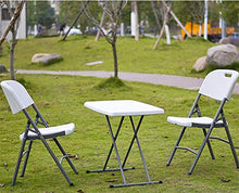 sogesfurniture Tavolo Pieghevole da Picnic da Giardino Bianco Portatile, Perfetto Come Tavolo da Campeggio, da Buffet, da Cucina, Regolabile in Altezza, 76x50x54/62/74cm, HP-76X-BH