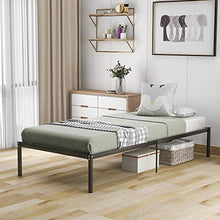 WGYDREAM Letto Struttura Letto Letto Singolo Nero Base per Rete in Metallo Ampio Spazio di Archiviazione per Adulti, Bambini, Bambini, 200x90 Cm