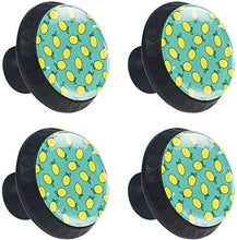 Modello di arte del limone verde Pomelli per Porta Set di 4 Pomelli per Mobili Manopole per Cassetti Cucina Armadio Vetro
