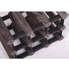 HLL Wine Rack, 11 bottiglie Assemblea Holder può essere sovrapposta solidi ripiani espositivi in legno, 6 colori,Carbone che brucia colori del vento