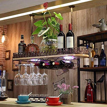LLT Wine Rack, Della Novità Della Decorazione Della Parete Rack, Wine Rack Mensola Di Vetro a Soffitto Attaccatura Del Supporto Di Vino Solido Legno per il Vino in Vetro Metallo Rack Calice Mensola D