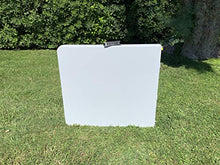 MLI Tavolo Pieghevole da Giardino Bianco con Gambe Bianche 152X70X74 Perfetto Come Tavolo da Campeggio, da Buffet, da Cucina | Tavolino GDZ152 Esterni Richiudibile a Valigetta con Maniglia