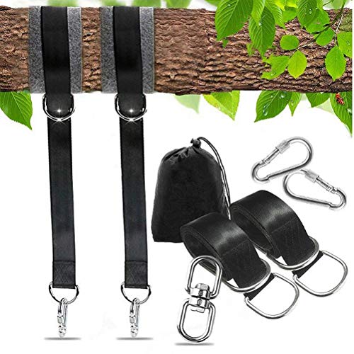 Ysoom Cintura sospesa Altalena 1 Set di Kit Cintura Amaca Kit Cintura sospesa Altalena Albero Cinghie in Nylon con moschettoni in Acciaio Inossidabile per Altalena, tavola e amache da Campeggio