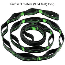 Vientiane Cinghie per Amache, Cinghie Appendere Le Altalene, Cinghie Anelli Regolabili, Include 2 Pezzi Cinturini Amache Ispessenti 9,8 Piedi, Adatto a Tutte Le Amache, 2 Moschettoni, 1 Borsa Nera