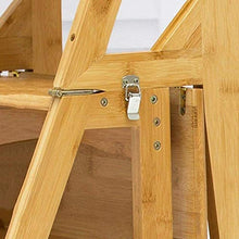 Mirui Sgabello Legno Folding Passo Sgabello Sgabello Scala Domestica scaletta Pieghevole di bambù Naturale a Doppio Uso Multifunzionale Risparmiare Spazio, Peso 100kg Bearing (Color : White)